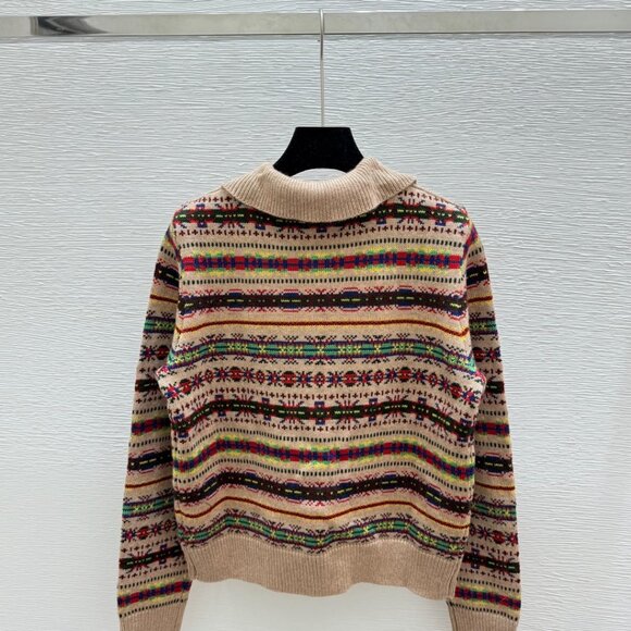 Polo Ralph Lauren Color-blocked striped collared knit long-sleeved cardigan - Picture 5 of 7